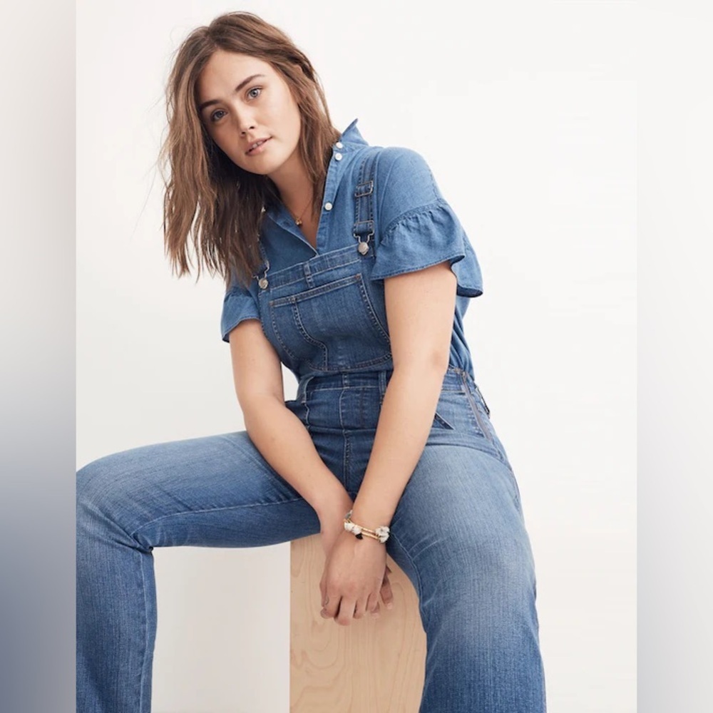 Madewell Skinny Overalls in Kemp Wash size L